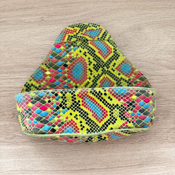 *Limited Edition* Consuela Neon Suede Sunglass Case w Laminated Snake Texture - Picture 4 of 6